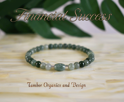 Financial Success Bracelet, AAA Natural Dark Green Jade, .925 Sterling Silver, Luck, Abundance, Balance, Harmony, Heart Chakra, Virgo, Libra Zodiac