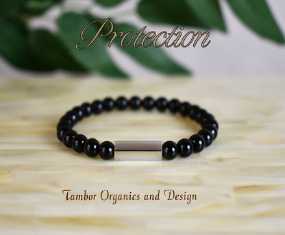 Protection Bracelet, Success, AAA Natural Black Onyx, Good Luck and Prosperity, Leo, Capricorn Zodiac, Root Chakra