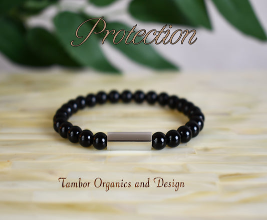 Protection Bracelet, Success, AAA Natural Black Onyx, Good Luck and Prosperity, Leo, Capricorn Zodiac, Root Chakra