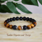 Grounding and Success Bracelet, AAA Natural Yellow Tiger Eye, AAA Natural Lava Stone,  Courage, Leo, Gemini, Solar Plexus, Root Chakra