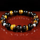 Prosperity and Cleansing Bracelet - AAA Quality Smoky Quartz and AAA Quality Golden Tiger's Eye with .925 Sterling Silver Accents - 10mm