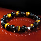 Prosperity and Cleansing Bracelet - AAA Quality Smoky Quartz and AAA Quality Golden Tiger's Eye with .925 Sterling Silver Accents - 10mm