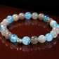 Healing, Balance, and Guidance Bracelet - AAA Quality Rare Blue Rutilated Quartz and AAA Quality Multi Colored Moonstone with .925 Sterling Silver - 8mm