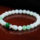 Triple Good Fortune and Confidence Bracelet - AAA African Jade, AAA Burmese Jade, and AAA Green Aventurine with .925 Sterling Silver Floral Bead