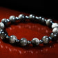 Grounding and Protection Bracelet - AAA Quality Silver Obsidian and A Quality Hematite with .925 Sterling Silver Accents