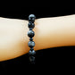 Grounding and Protection Bracelet - AAA Quality Silver Obsidian and A Quality Hematite with .925 Sterling Silver Accents