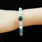 Triple Good Fortune and Confidence Bracelet - AAA African Jade, AAA Burmese Jade, and AAA Green Aventurine with .925 Sterling Silver Floral Bead