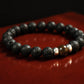 Guidance and Protection - AAA Quality Bronzite/AAA Quality Black Lava Stone Bracelet/.925 Sterling Silver Accents - 8mm