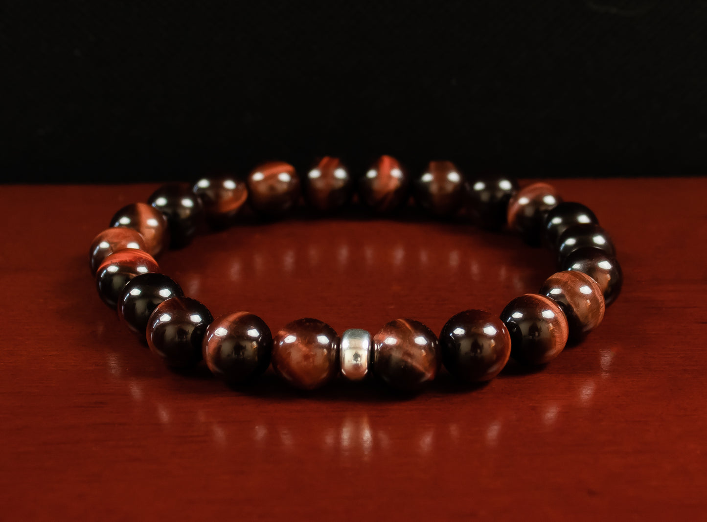 Motivation/Drive - AAA Quality Natural Red Tiger’s Eye with .925 Sterling Silver Accents -  8mm