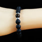 Guidance and Protection - AAA Quality Bronzite/AAA Quality Black Lava Stone Bracelet/.925 Sterling Silver Accents - 8mm