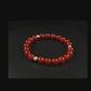 Strength/Power - AAA Quality Natural Tomato Red Carnelian/.925 Sterling Silver Accents  - 8mm