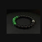 Luck/Focus - AAA Quality Natural Dark Green Jade/AAA Quality Natural Black Onyx/.925 Sterling Silver Accents - 8mm