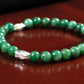 Good Fortune - AAA Quality Natural Green African Jade with .925 Sterling Silver Cicada Bead Accents - 6mm