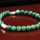 Good Fortune - AAA Quality Natural Green African Jade with .925 Sterling Silver Cicada Bead Accents - 6mm