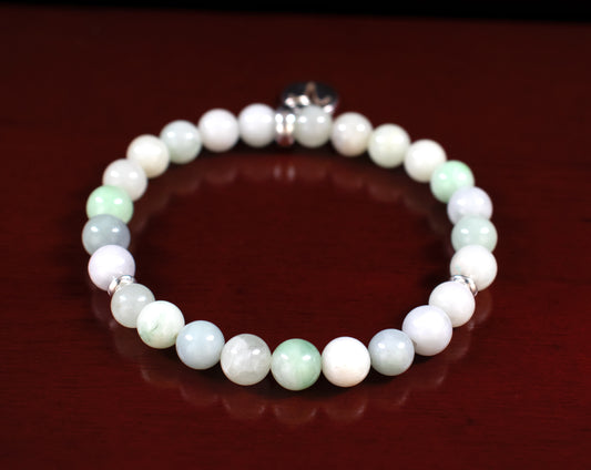 Aries - AAA Quality Natural Burma Green Jade/.925 Sterling Silver Bracelet with Zodiac Charm ARIES – 6mm