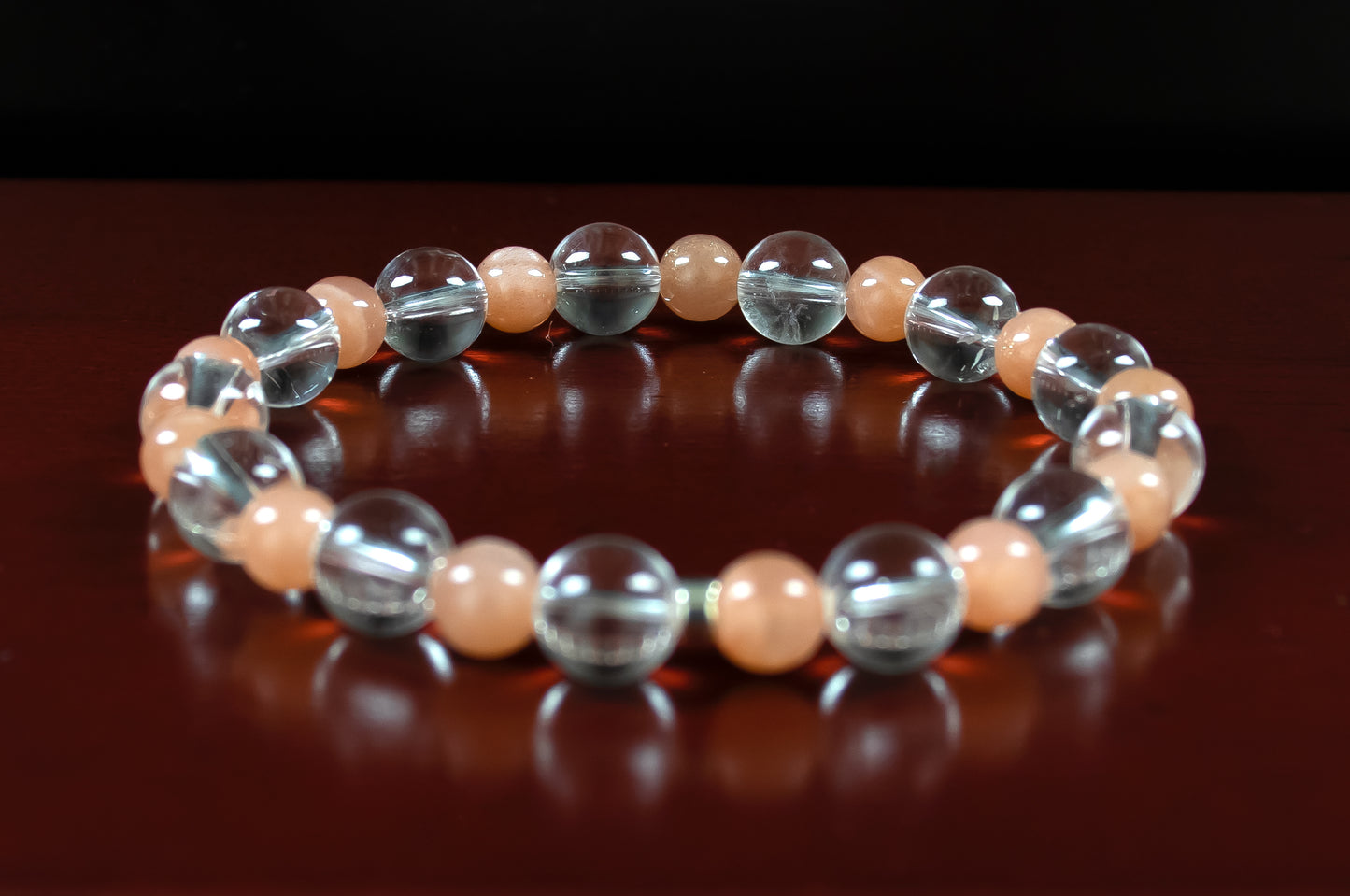 Awakening/Clarity - AAA Quality Clear Quartz/AAA Quality Orange Sunstone/.925 Sterling Silver Accent