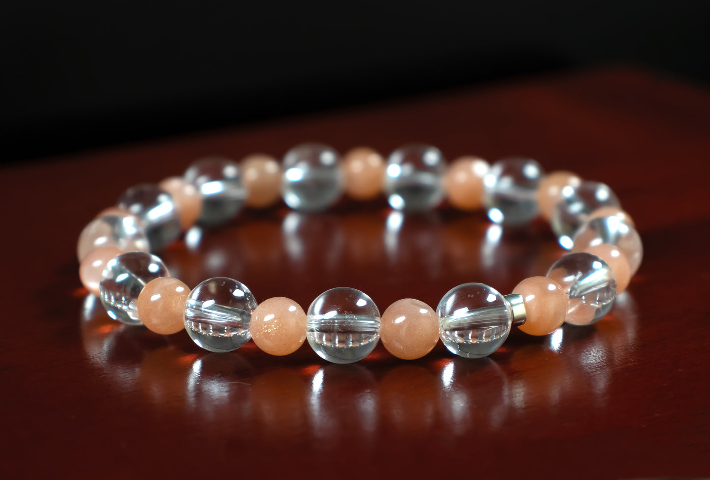 Awakening/Clarity - AAA Quality Clear Quartz/AAA Quality Orange Sunstone/.925 Sterling Silver Accent