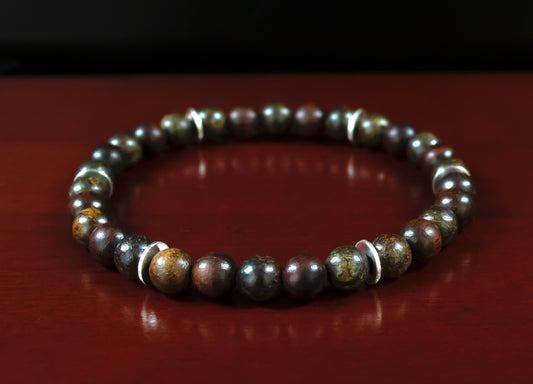 Flexibility - AAA Quality Toffee Bar Bronzite/Natural Red Willow/.925 Sterling Silver Accents - 6mm